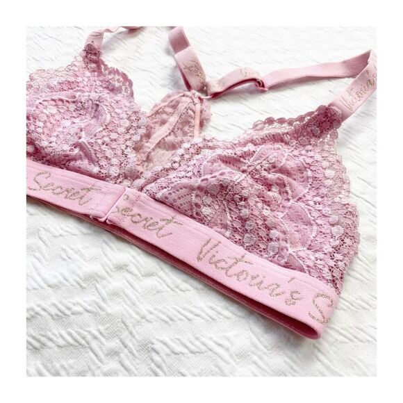 Buy 1 get 1 free Victorias Secret lace bralette light pink baby pink xs - Picture 2 of 6